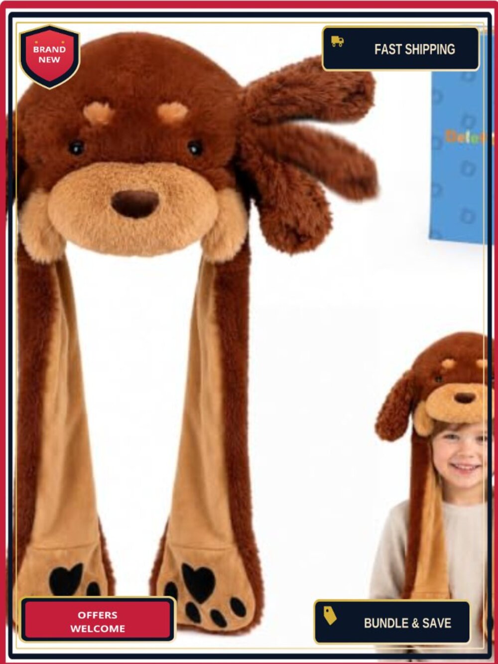 Moving Ear Plush Animal Hat Cosplay Dress Up Gift for Adult